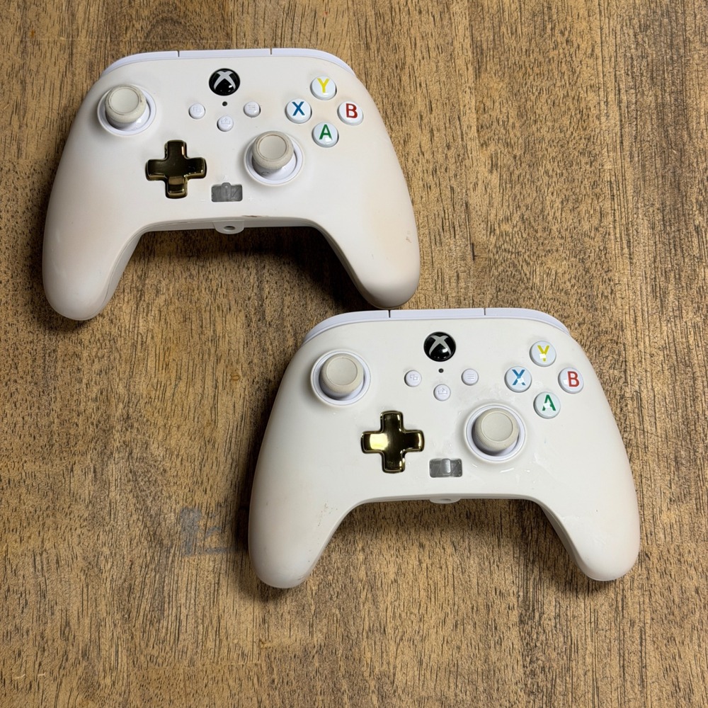PowerA Wired Controllers for Xbox Series X/S Xbox One PC White Gold 2 Pack